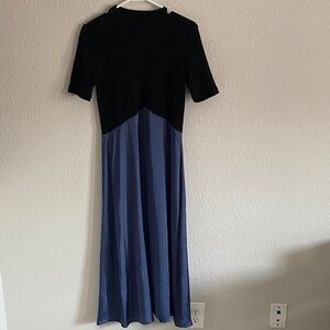 Zara Black and Blue Maxi Dress
